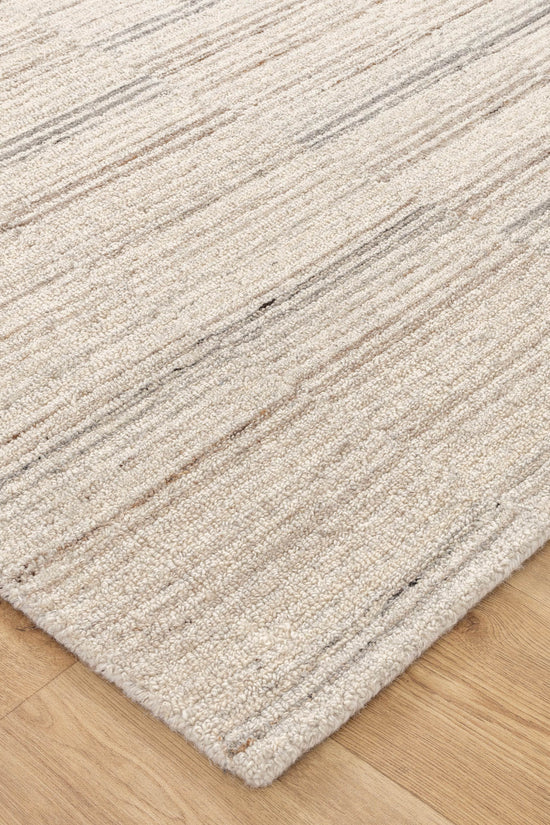 Praia Lines Natural Wool Rug