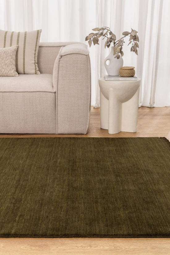 Charleston Hand-Knotted Wool Rug Green