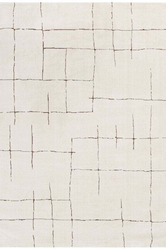 Mila Abstract Lines Brown Cream Rug - MIL10: New Arrival
