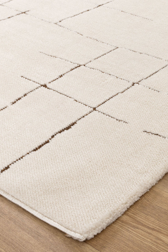 Mila Abstract Lines Brown Cream Rug - MIL10: New Arrival