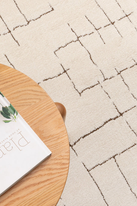Mila Abstract Lines Brown Cream Rug - MIL10: New Arrival