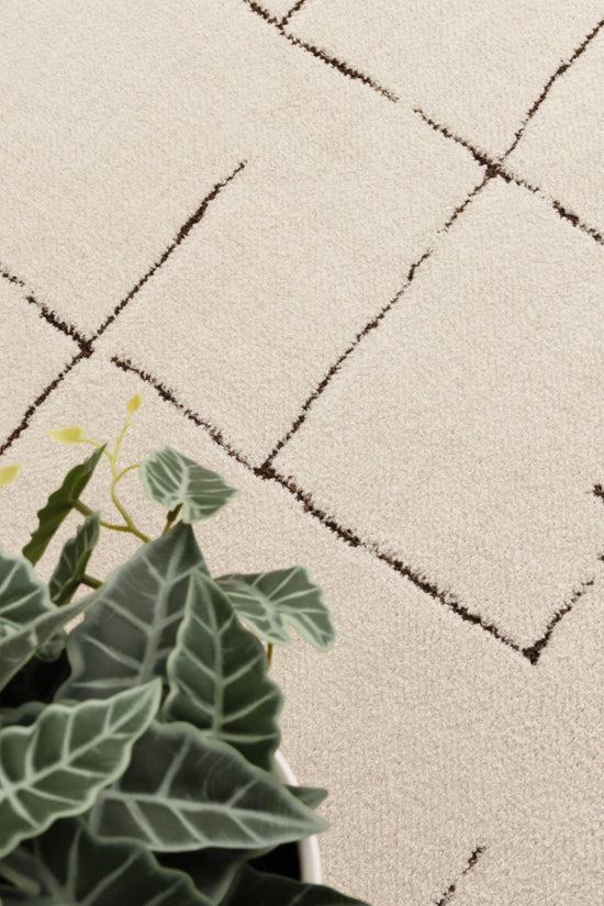 Mila Abstract Lines Brown Cream Rug - MIL10: New Arrival