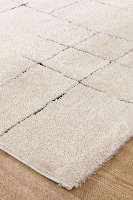 Mila Abstract Lines Black Cream Rug - MIL9: New Arrival