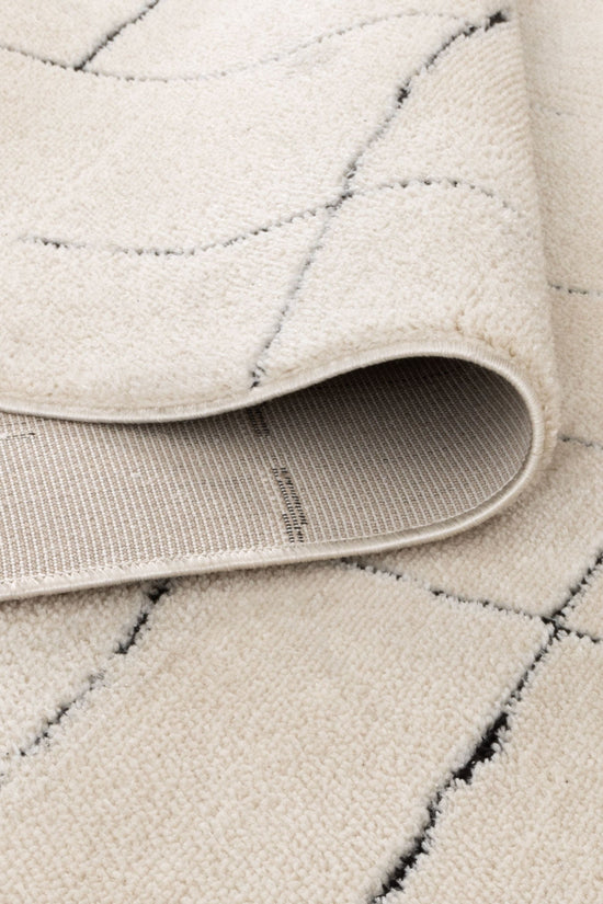 Mila Abstract Lines Black Cream Rug - MIL9: New Arrival