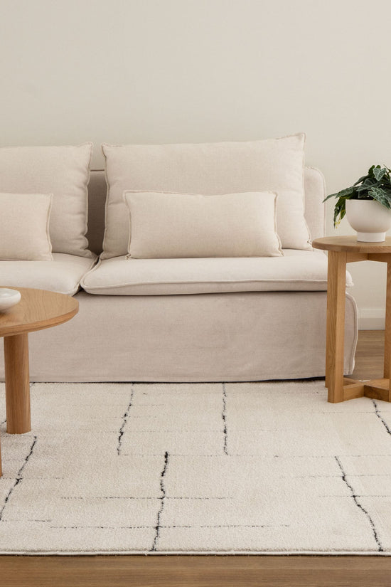 Mila Abstract Lines Black Cream Rug - MIL9: New Arrival