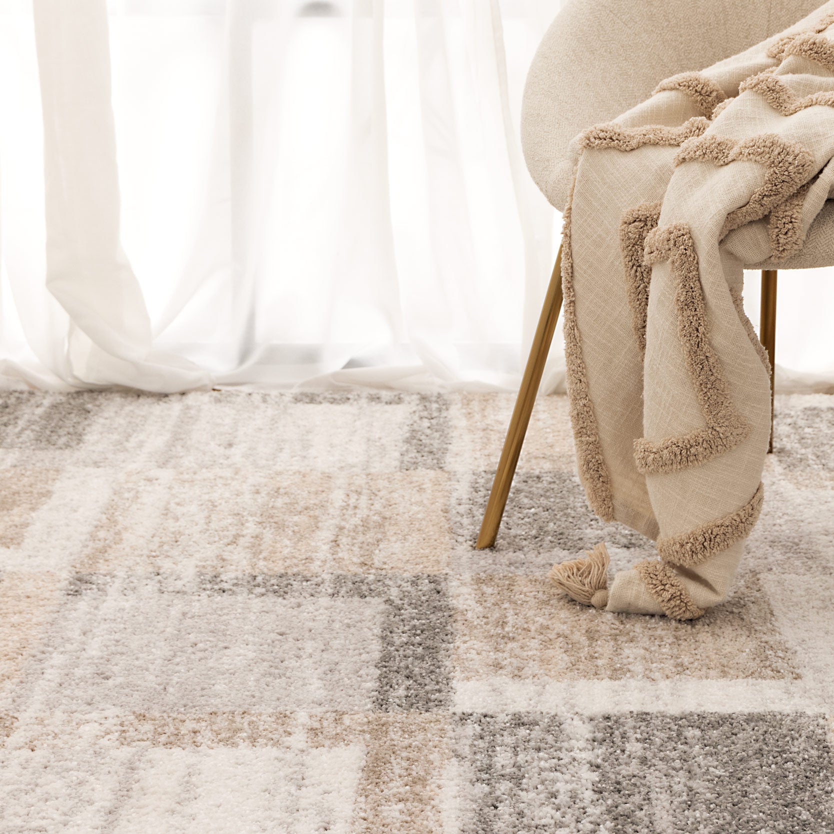 Nola Squares Neutral Rug - N001