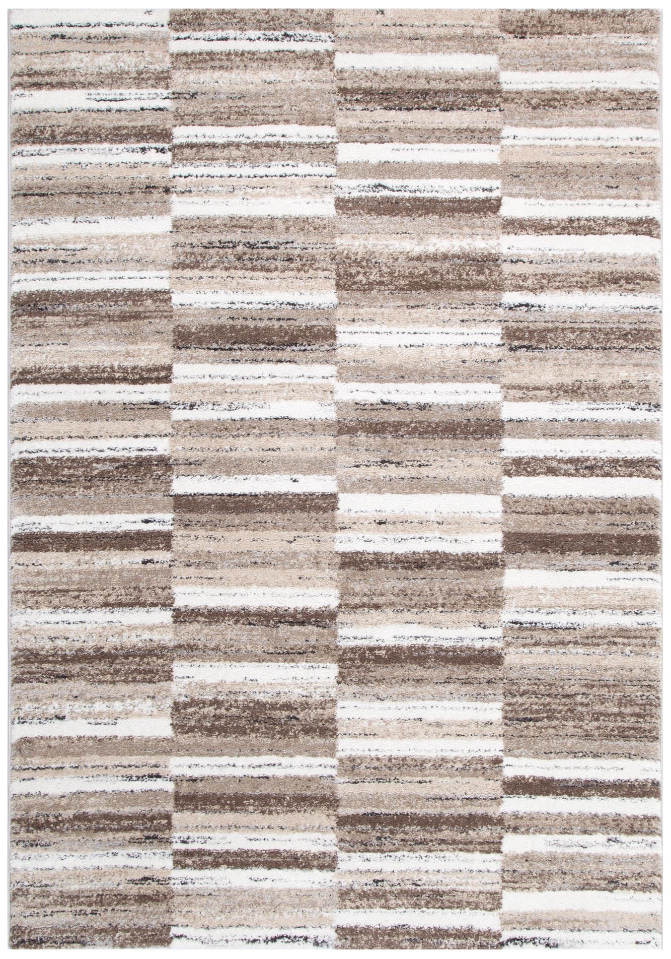 Nola Shapes Beige Brown Rug - N002