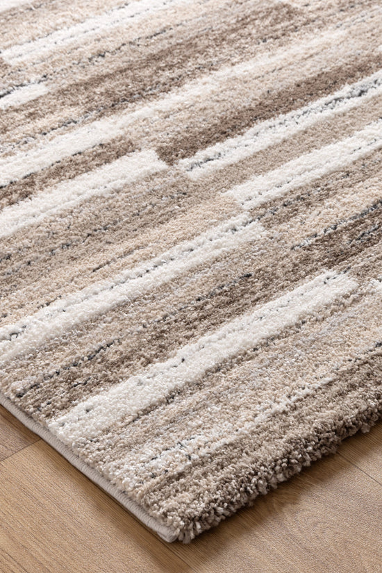 Nola Shapes Beige Brown Rug - N002