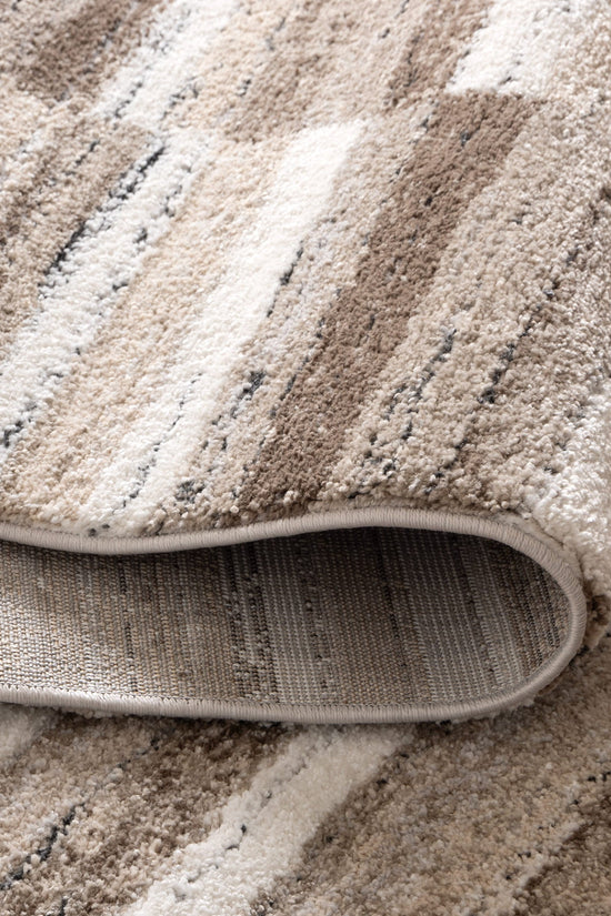 Nola Shapes Beige Brown Rug - N002