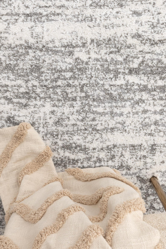 Nola Canvas Abstract Grey Rug - N008