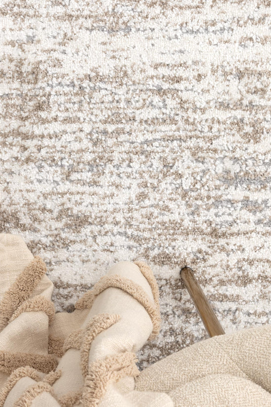 Nola Canvas Abstract Beige Rug - N009