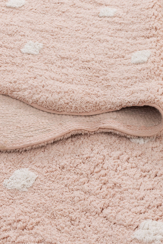 Mellow Rectangle Scalloped Kids Rug Blush Pink