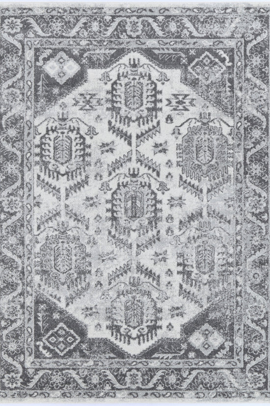 Provence Cosquer Cream Grey Traditional Rug - PROV03