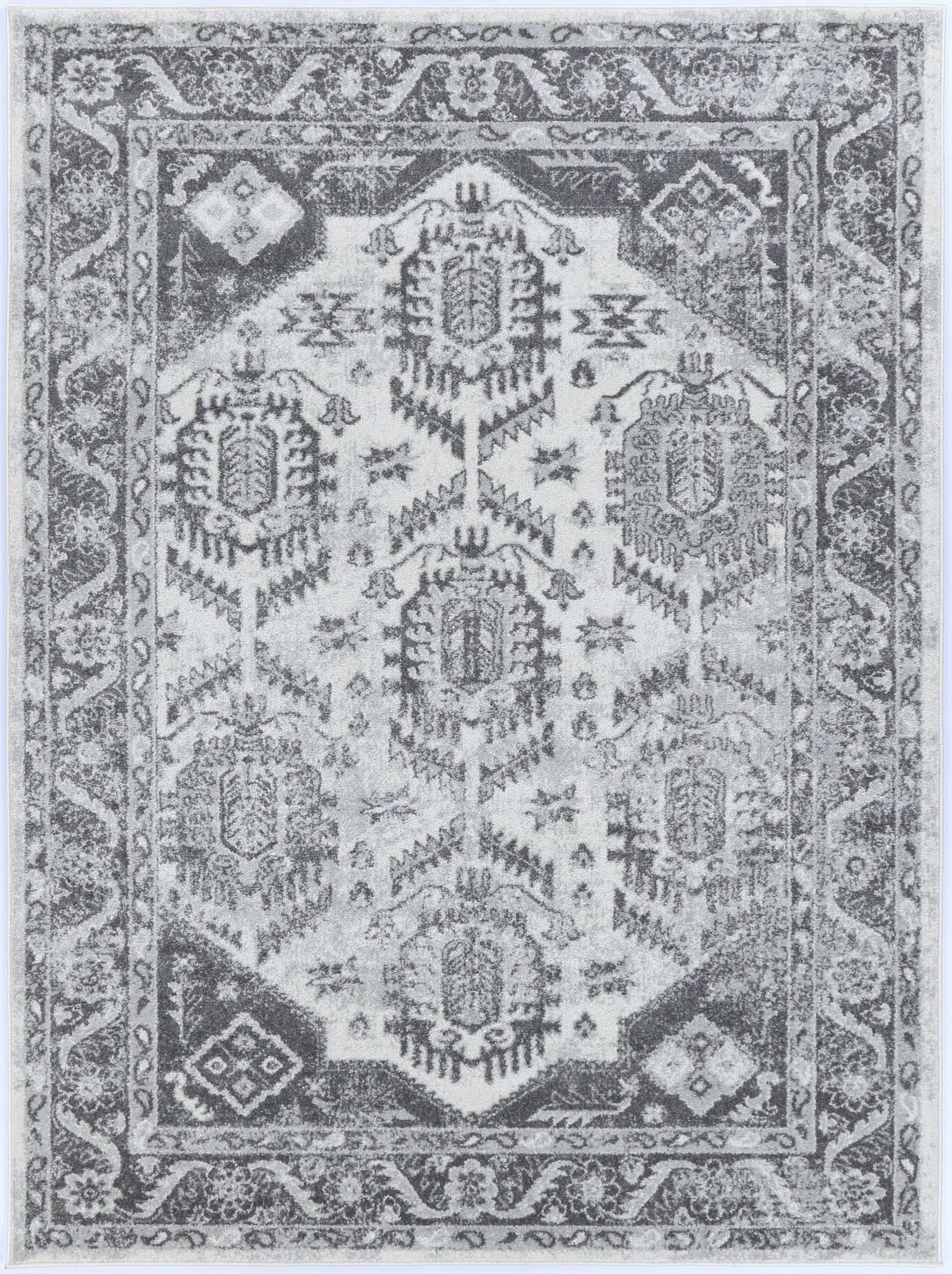 Provence Cosquer Cream Grey Traditional Rug - PROV03