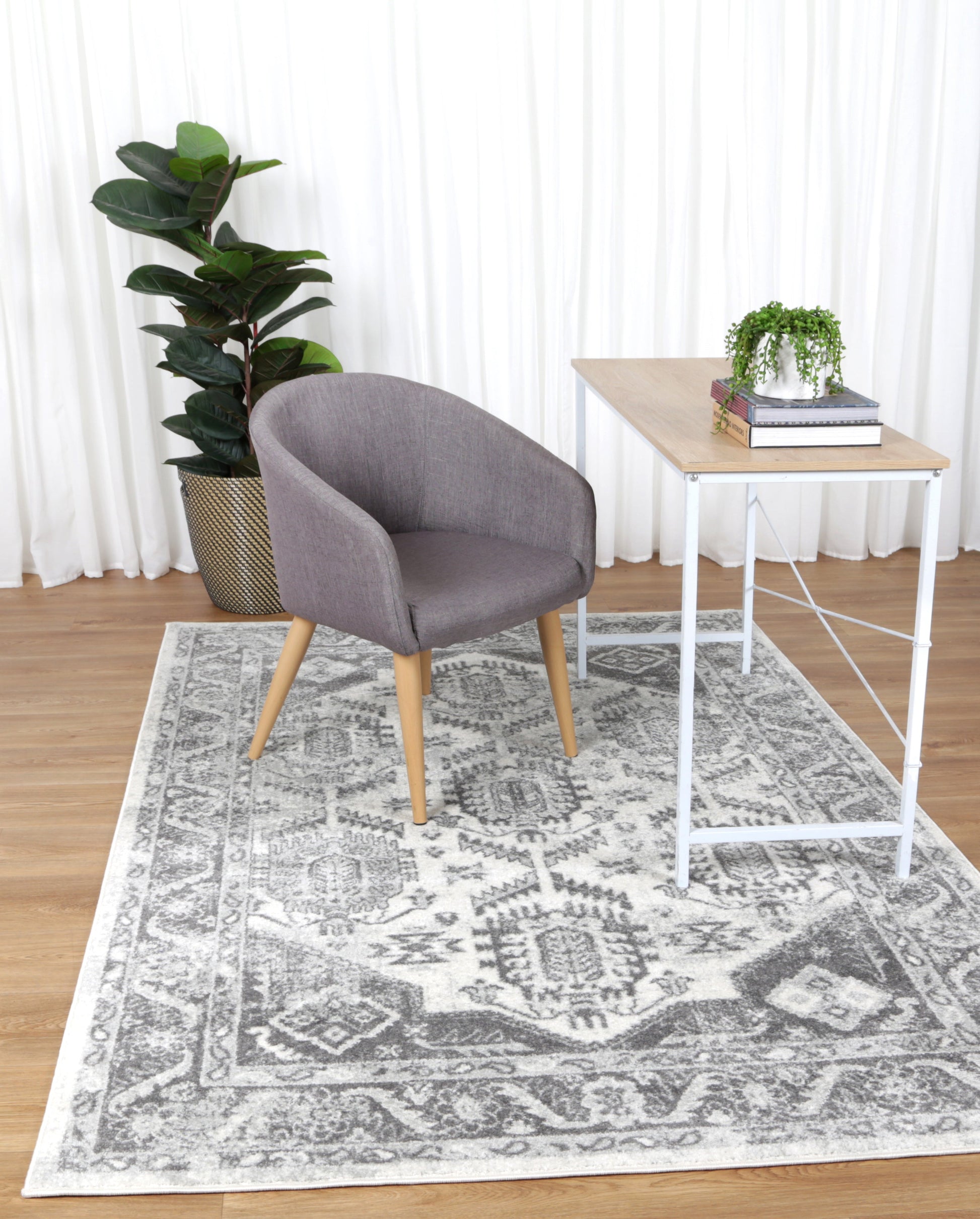 Provence Cosquer Cream Grey Traditional Rug - PROV03