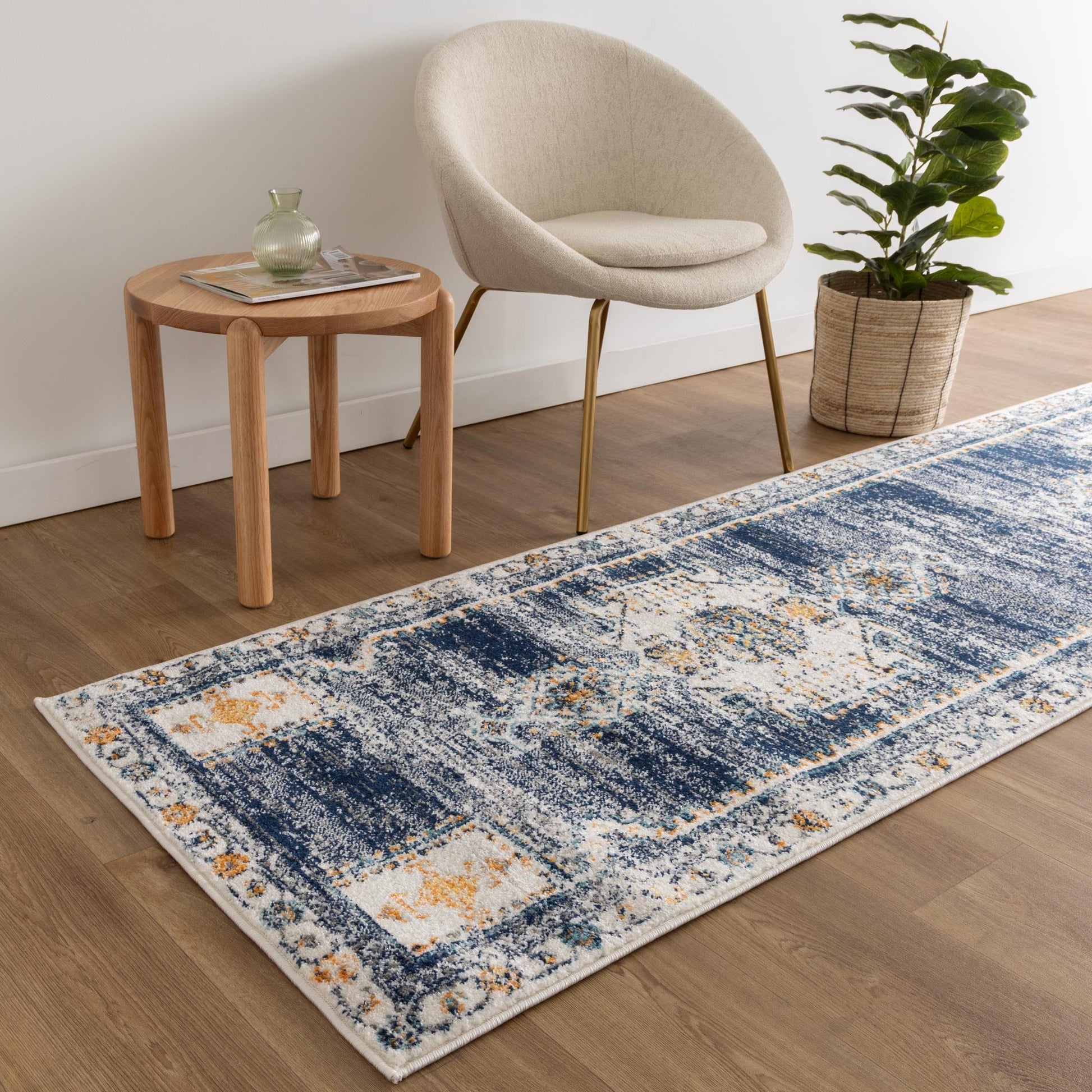 Provence Taza Blue Cream Transitional Rug - PROV06