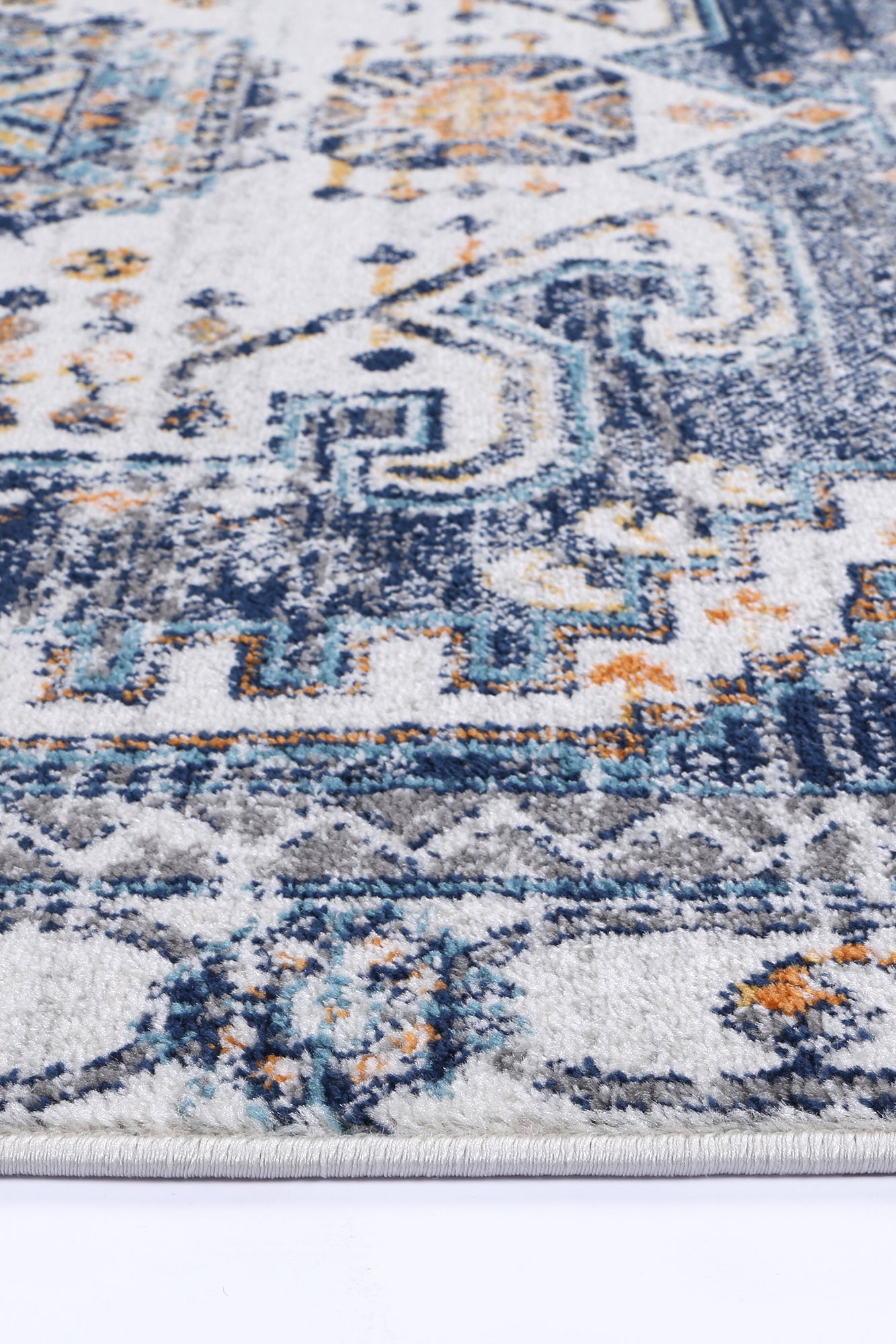 Provence Taza Blue Cream Transitional Rug - PROV06