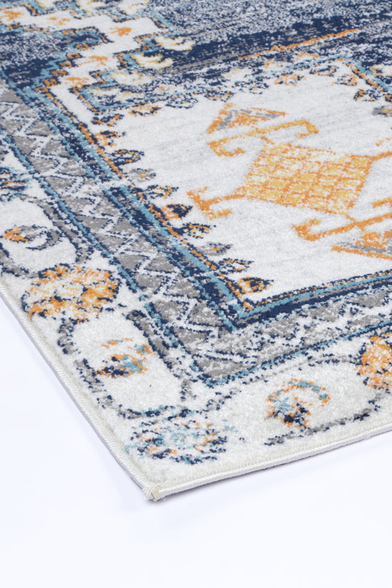 Provence Taza Blue Cream Transitional Rug - PROV06