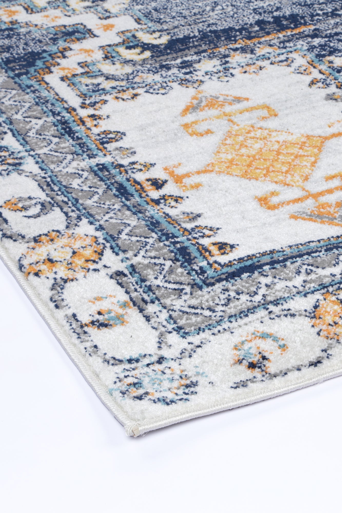 Provence Taza Blue Cream Transitional Rug - PROV06