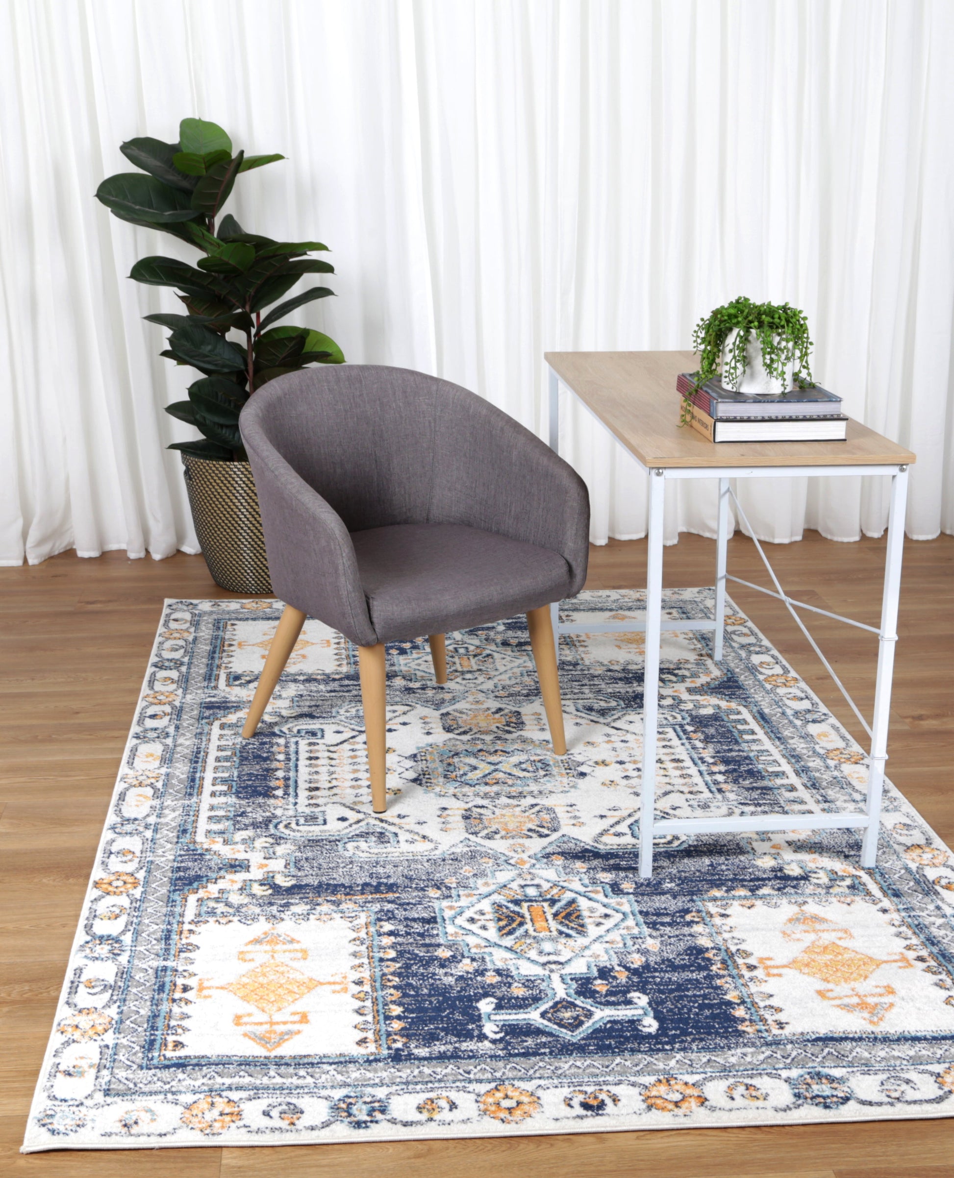 Provence Taza Blue Cream Transitional Rug - PROV06