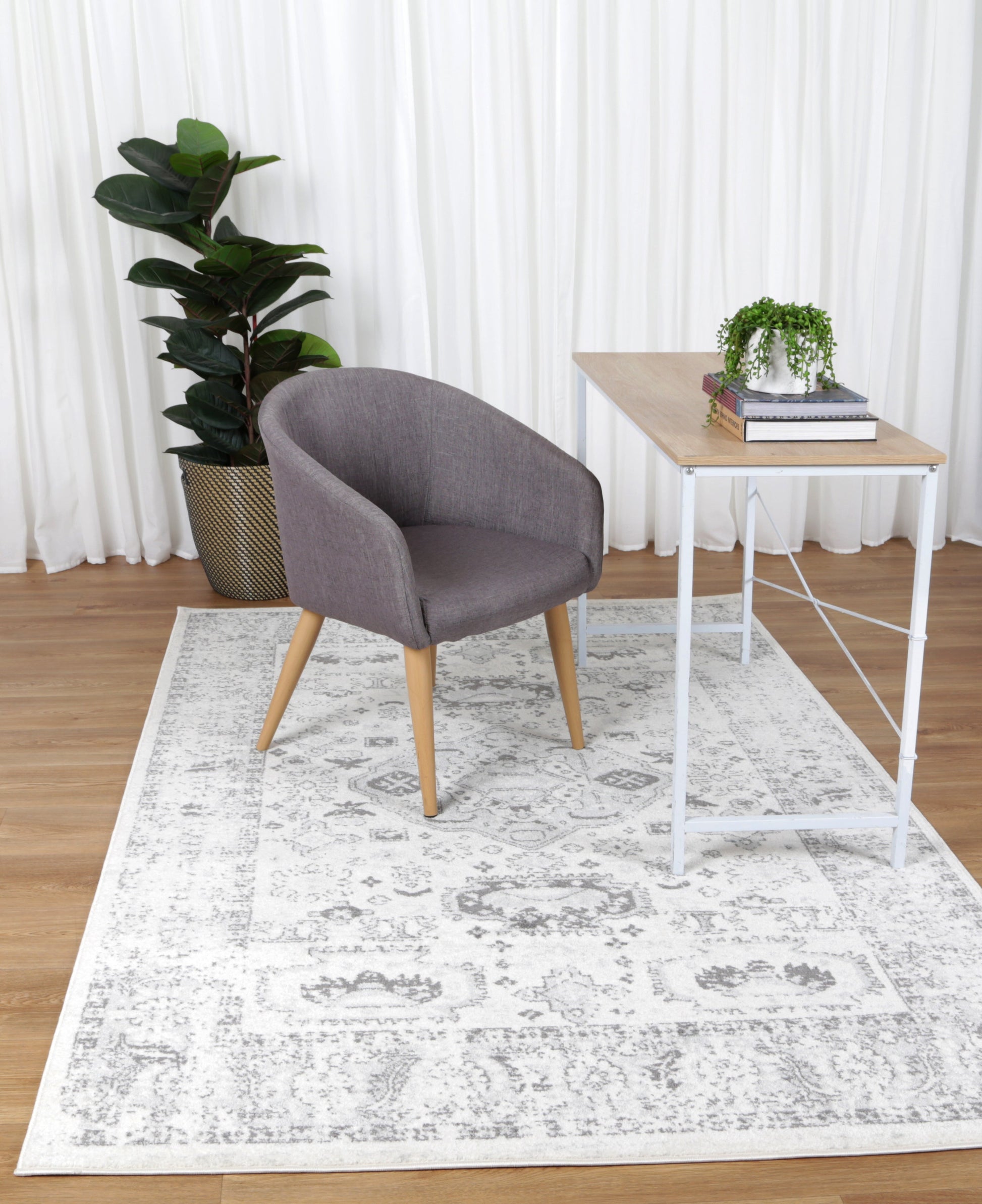 Provence Trellis Cream & Light Grey Rug - PROV10