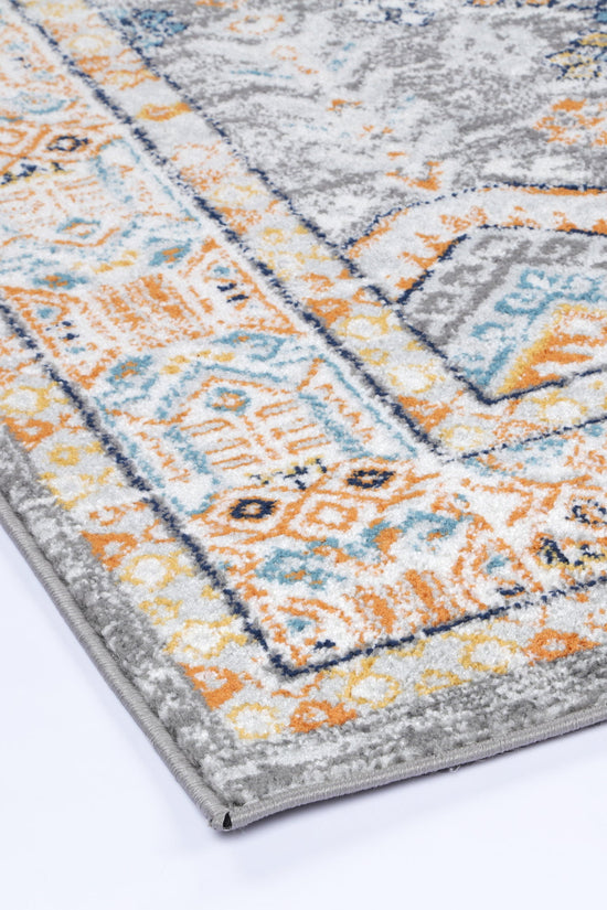 Provence Zaida Traditional Grey & Terracotta Rug - PROV12