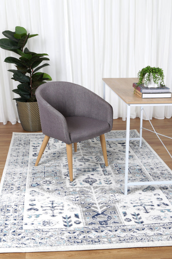 Provence Celts Cream Blue Traditional Rug - PROV14