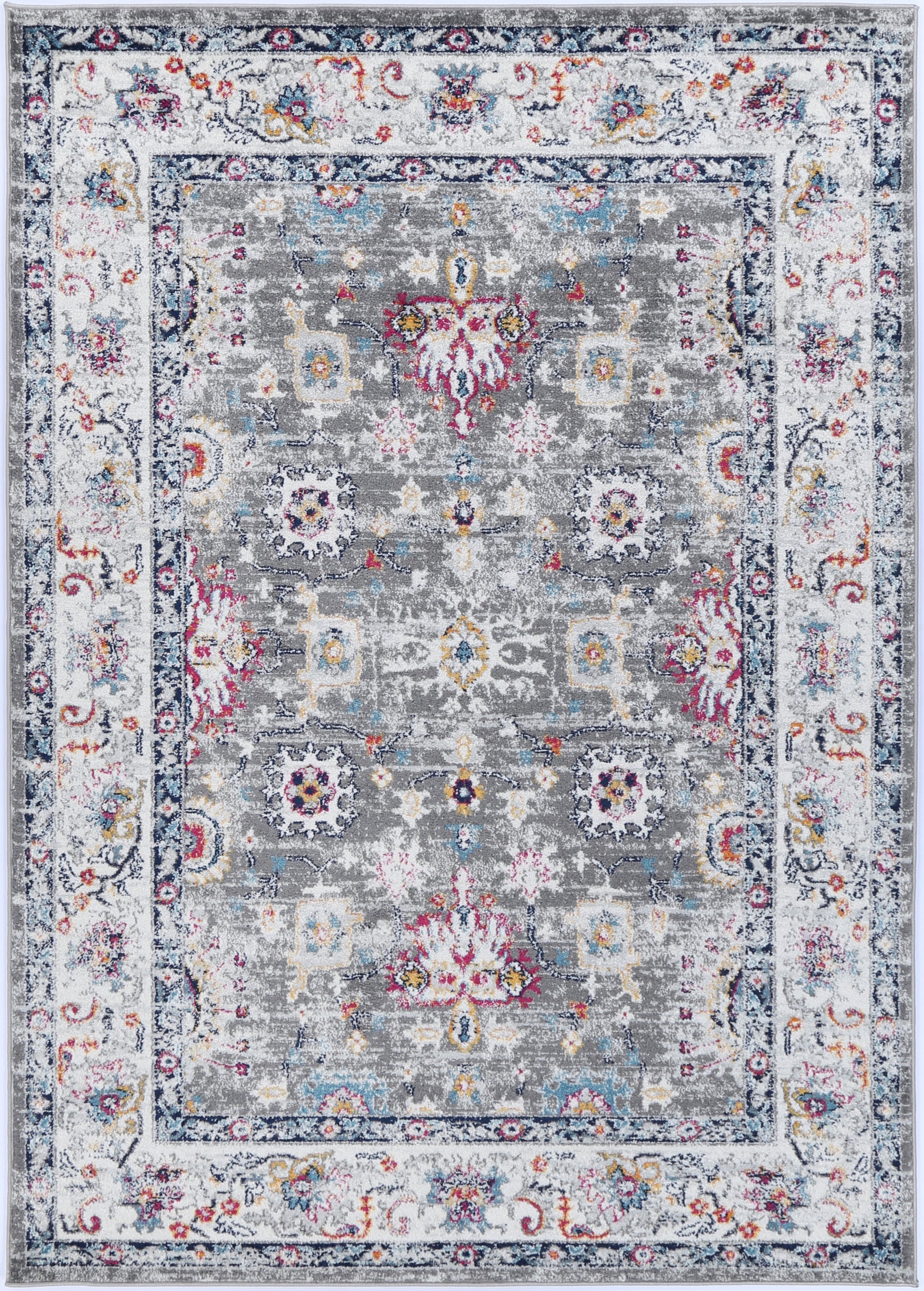Provence Somerset Grey Multi Traditional Rug - PROV19