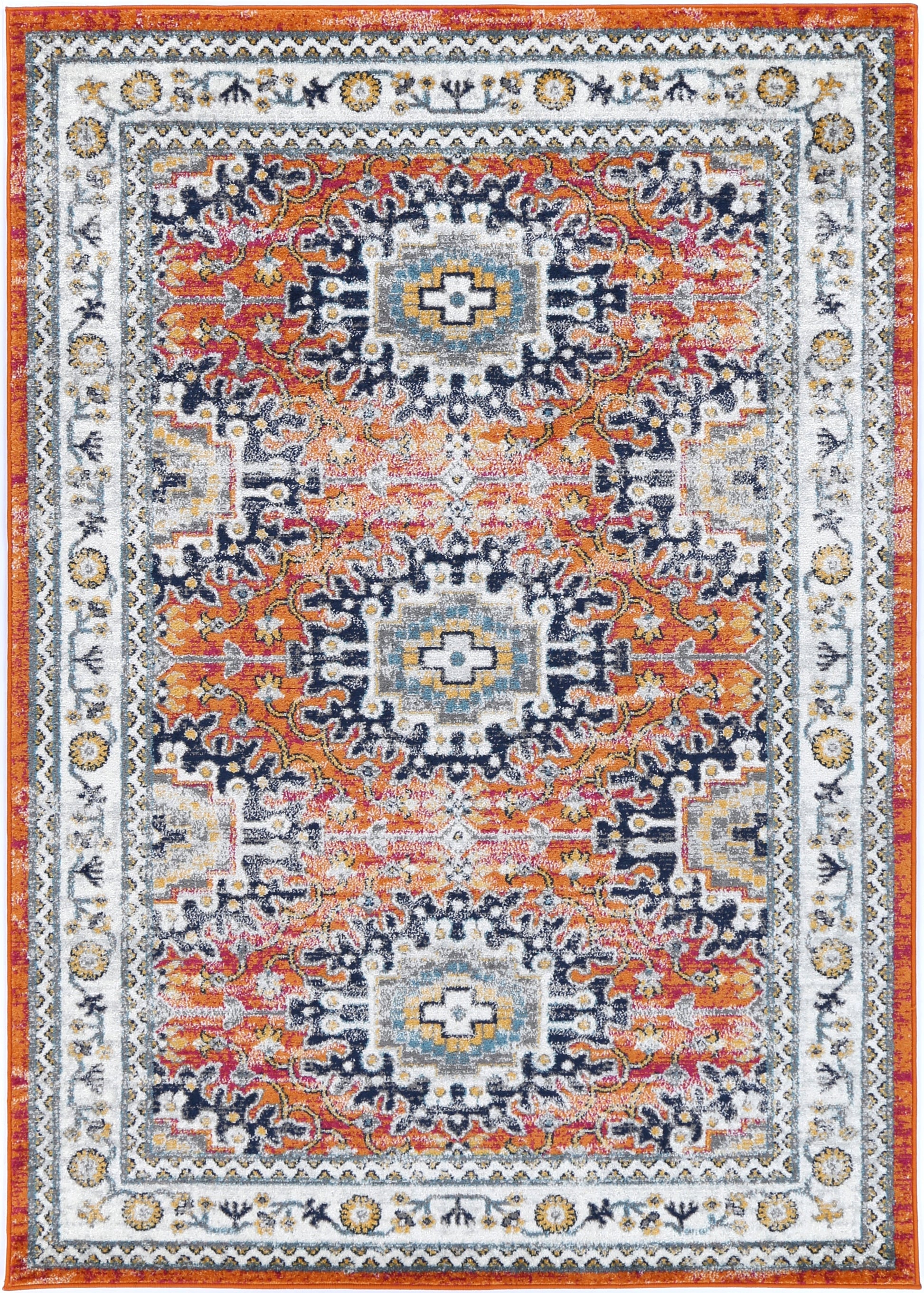Provence Pagnol Rust Multi Traditional Rug - PROV20