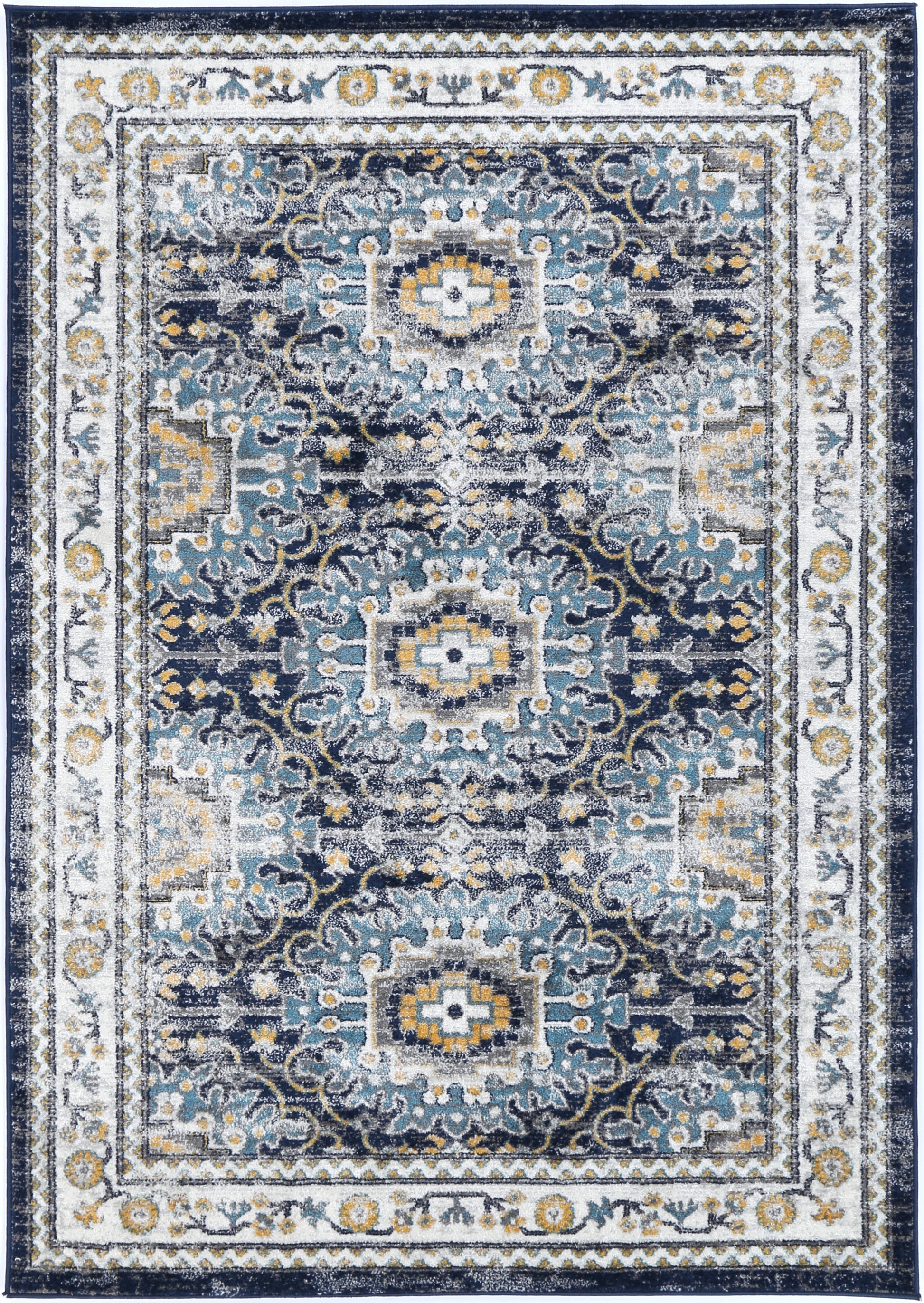 Provence Ventoux Navy Multi Traditional Rug - PROV21