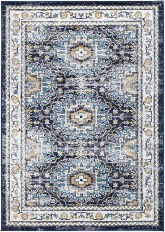 Provence Ventoux Navy Multi Traditional Rug - PROV21