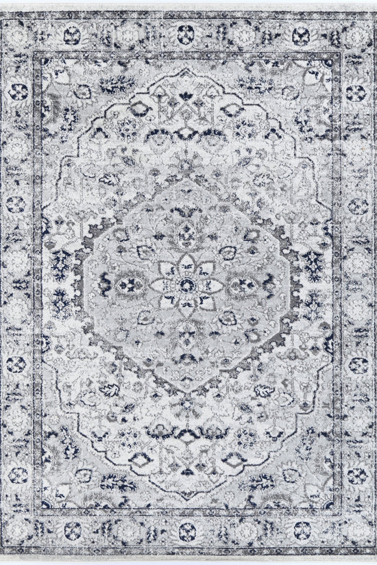 Provence Vallonnet Cream Navy Floral Rug - PROV23