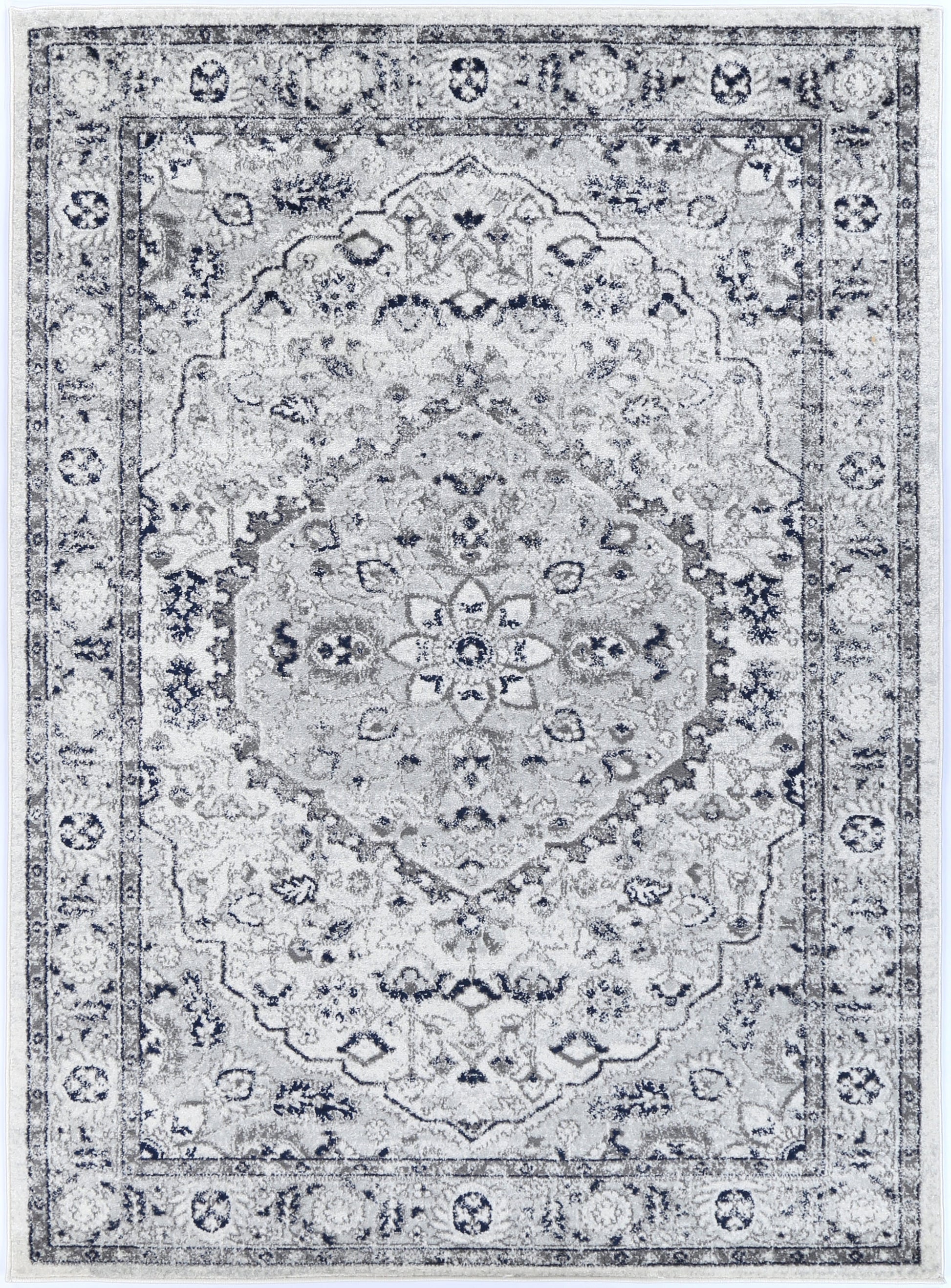 Provence Vallonnet Cream Navy Floral Rug - PROV23