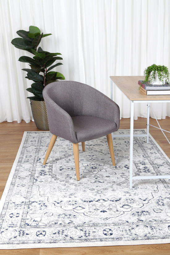 Provence Vallonnet Cream Navy Floral Rug - PROV23