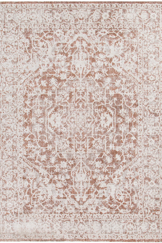 Solenne Beige & Rust Distressed Vintage Rug - S200