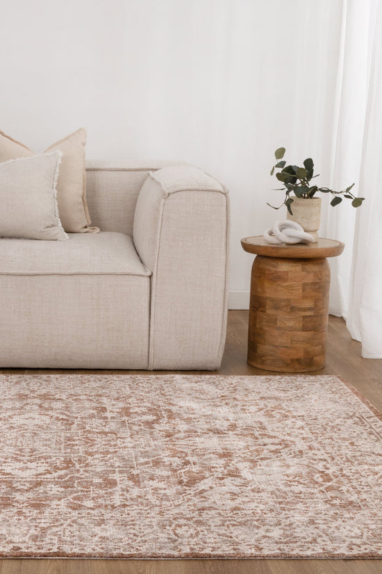 Solenne Beige & Rust Distressed Vintage Rug - S200