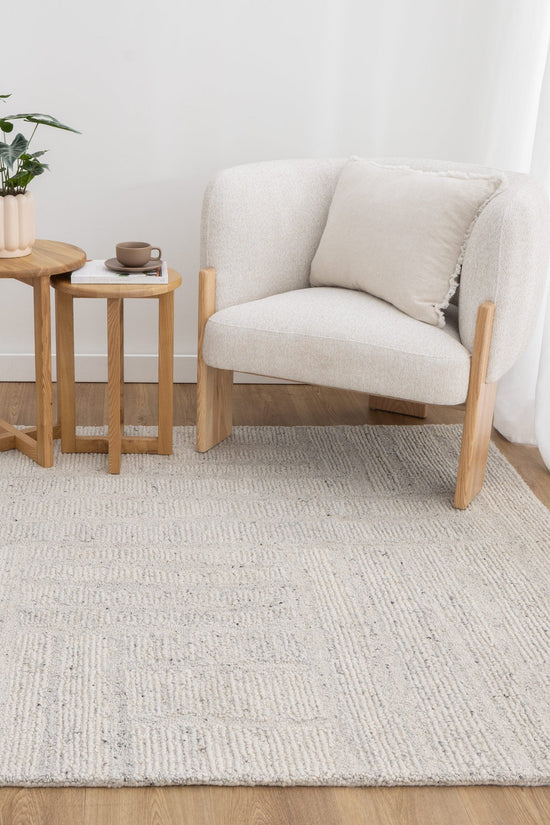 Seren Silver Modern Wool Rug