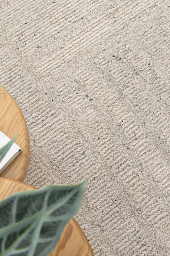 Seren Silver Modern Wool Rug