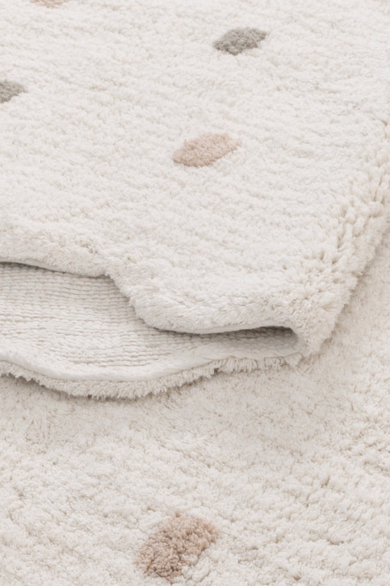 Mellow Rectangle Scalloped Kids Rug White & Multi