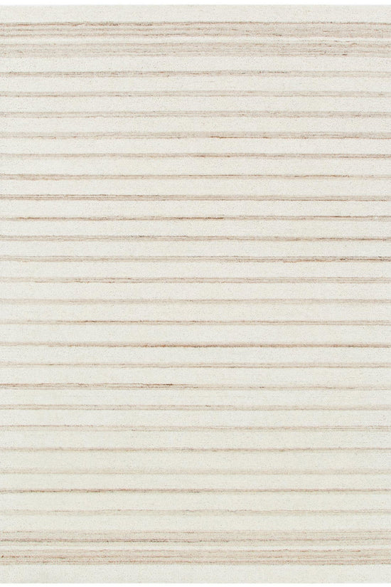 Praia Stripes Ivory Beige Wool Rug