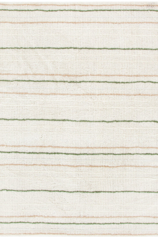 Highlands Olive Stripe Washable Wool Rug