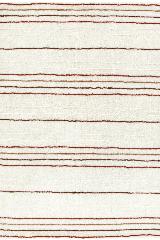 Highlands Terracotta Stripe Washable Wool Rug