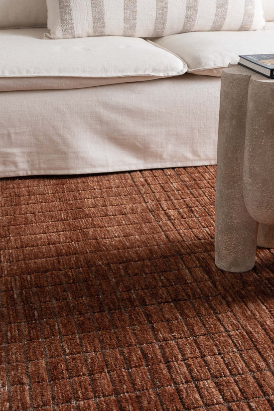 Canyon Terracotta Carved Rug - CANYON01