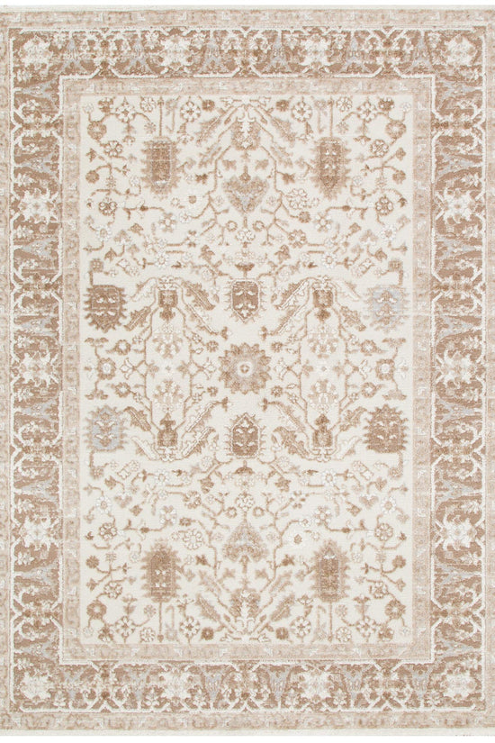 Sierra Oriental Border Beige Rug