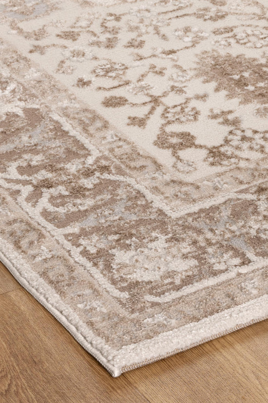 Sierra Oriental Border Beige Rug