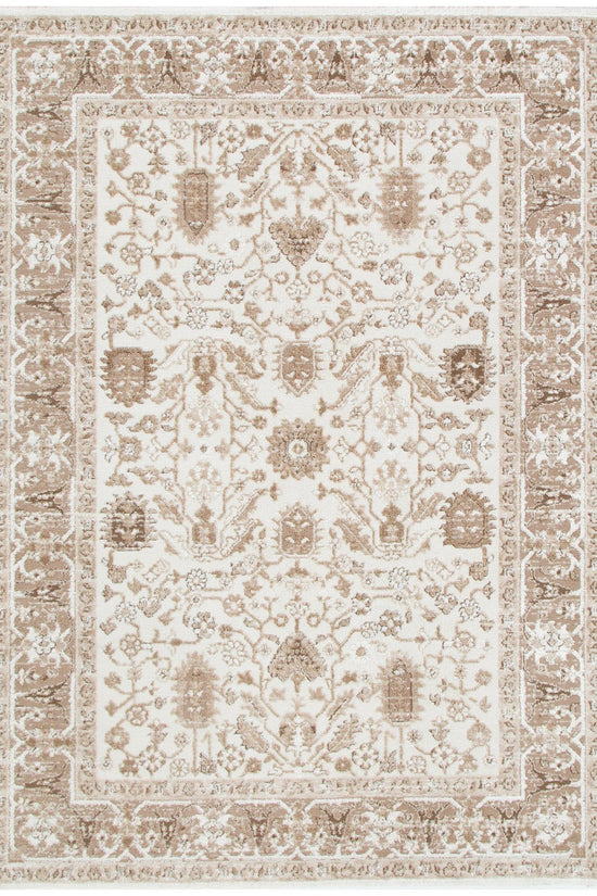 Sierra Oriental Border Brown Rug
