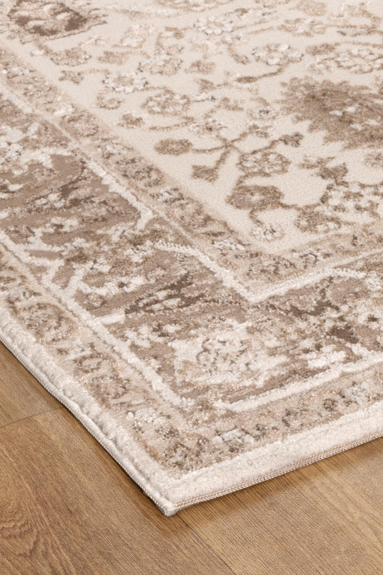 Sierra Oriental Border Brown Rug