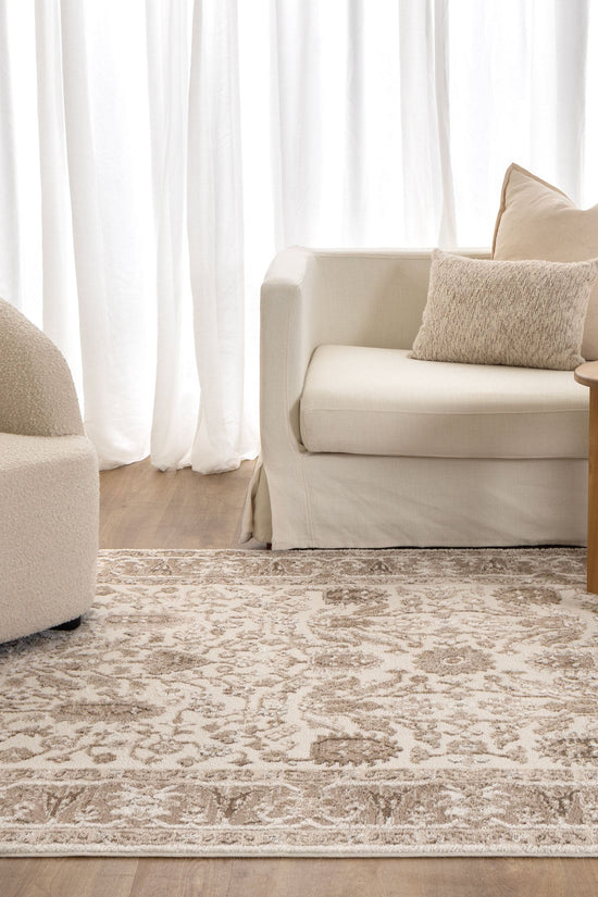 Sierra Oriental Border Brown Rug