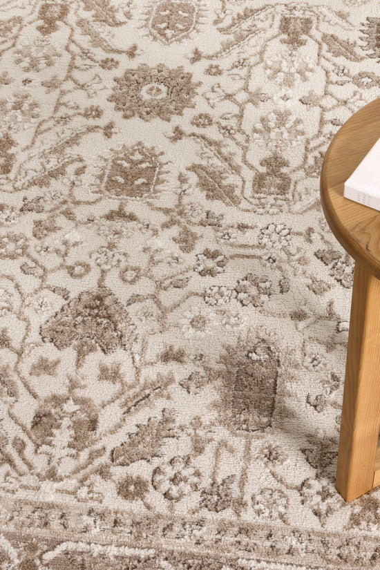 Sierra Oriental Border Brown Rug