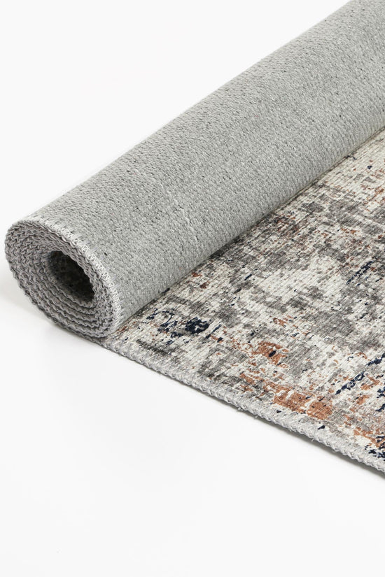 Abstract Echo Blue Grey Washable Rug - VITAL 1693-02